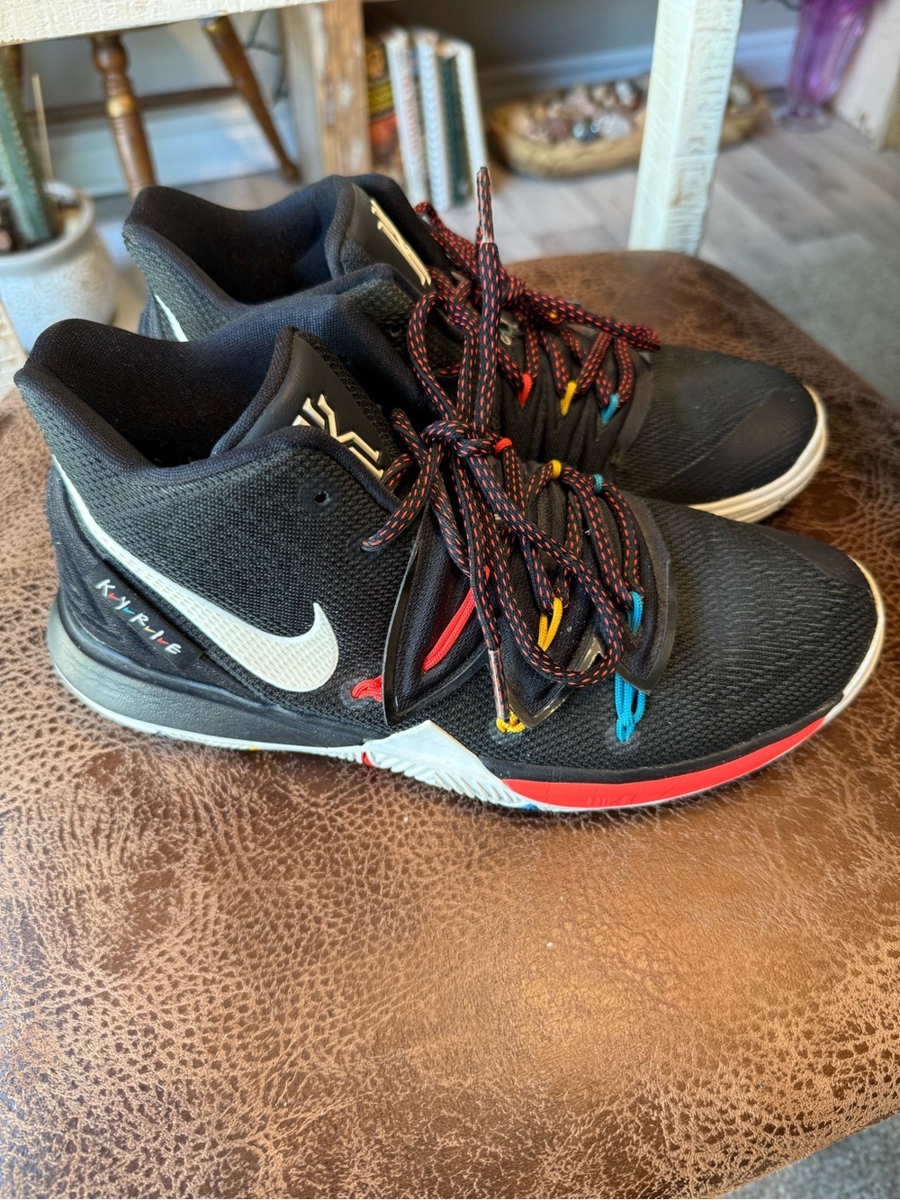 Nike Black Multicolor Kyrie Youth Basketball Sneakers